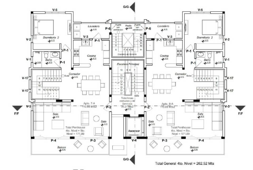 Two bedroom penthouse floor plan