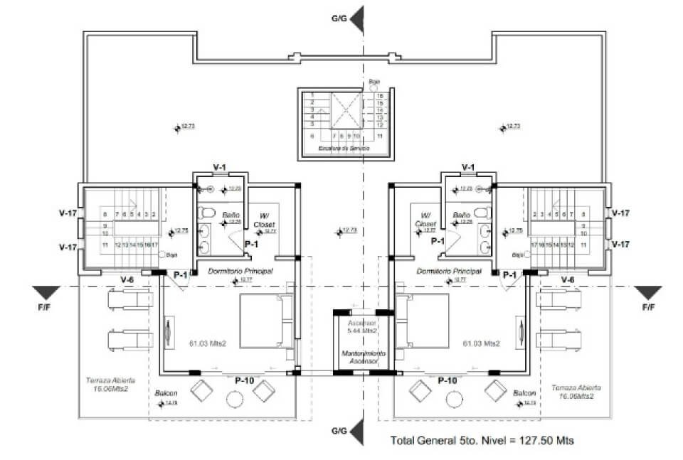 Two bedroom penthouse floor plan